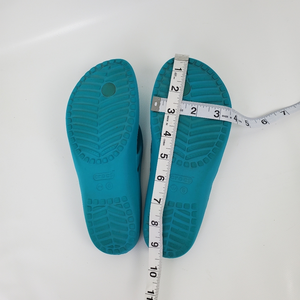 Crocs Tiffany Blue Slip On Thong Sandals - Picture 7 of 7